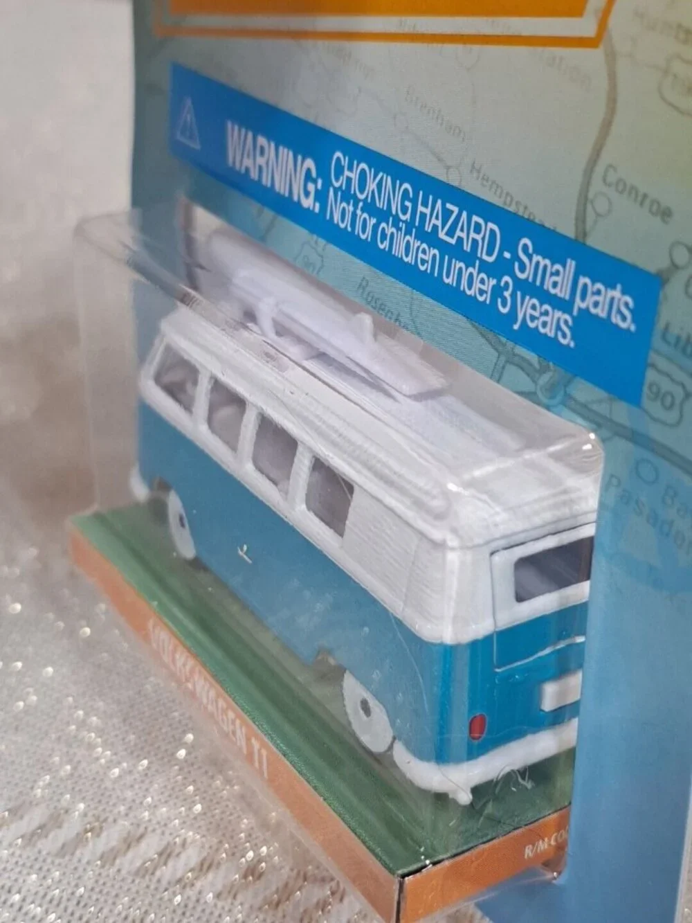 Jada Punch Buggy Slug Bug Volkswagen T1 Microbus‎ Teal & White Diecast Surfboard